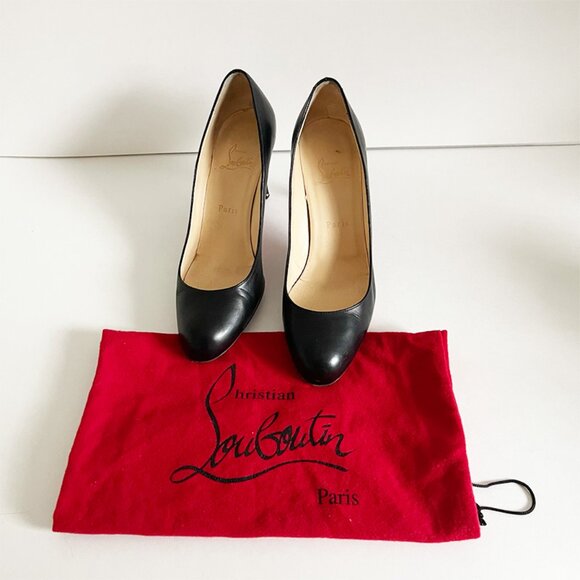 LOUBOUTIN - Authentic Black Leather Stiletto - Picture 3 of 9